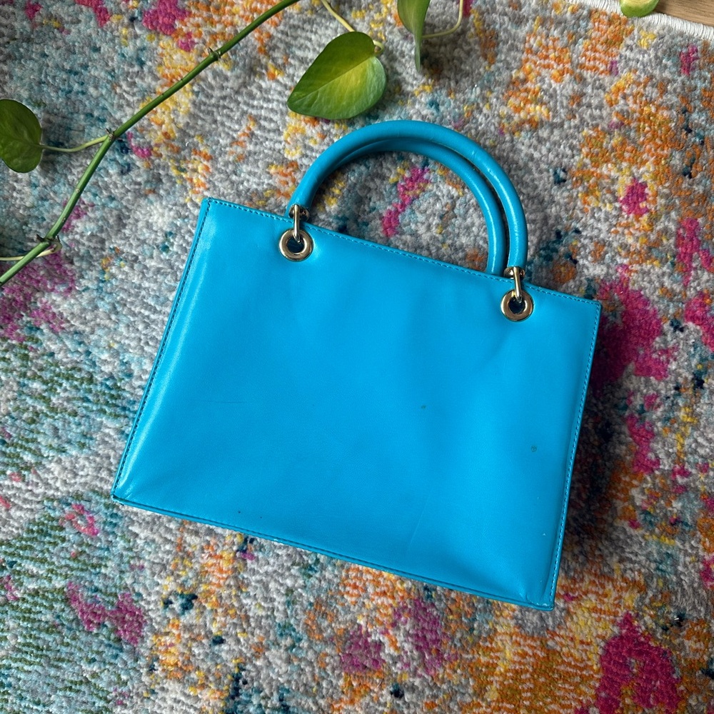 Zalo Turquoise Top Handle Handbag - Vintage